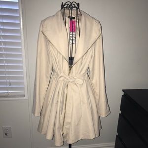 Faux Suede Trench Coat